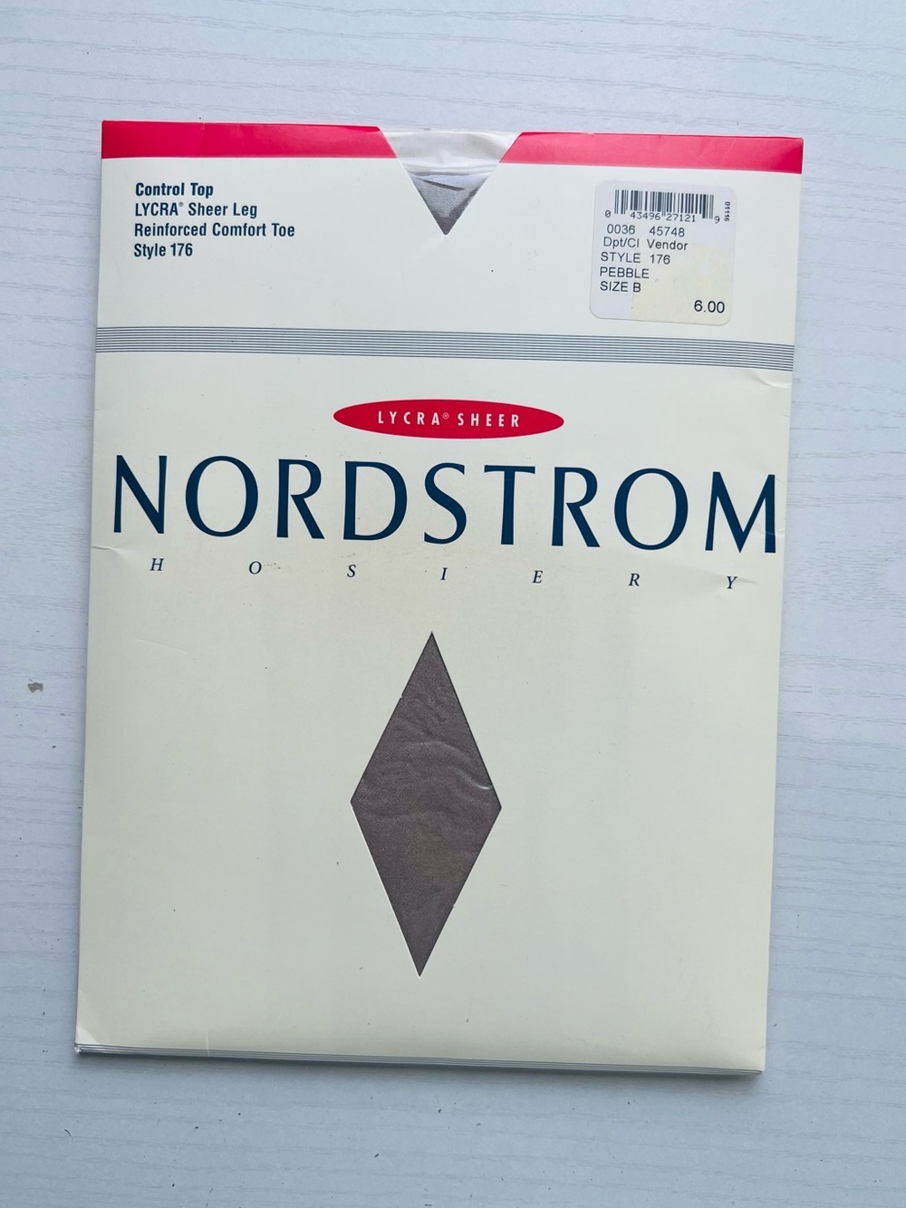 Vintage Nordstrom Hosiery Lycra Sheer Pantyhose Control Top Pebble USA